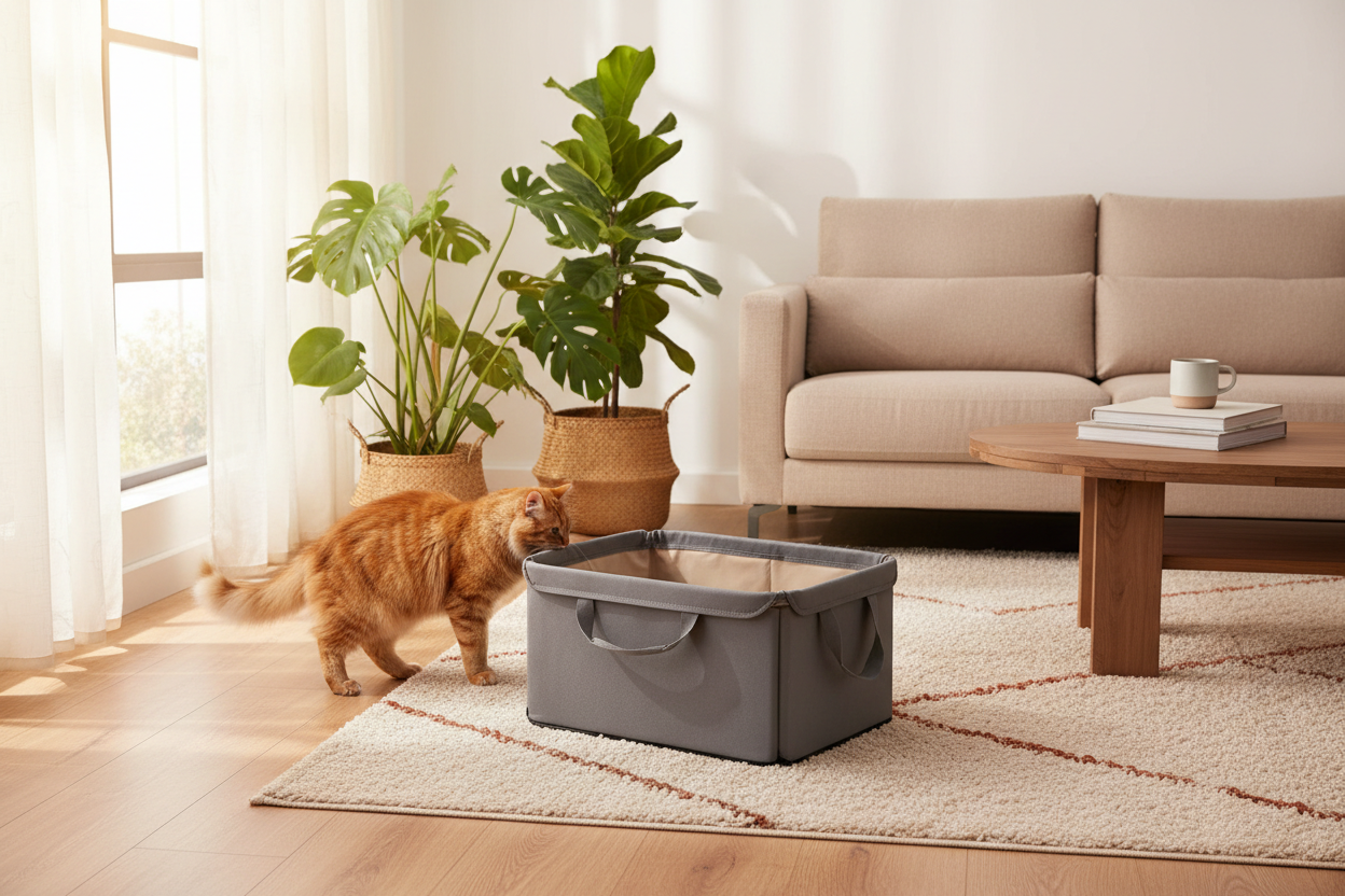 Portable Folding Cat Litter Box
