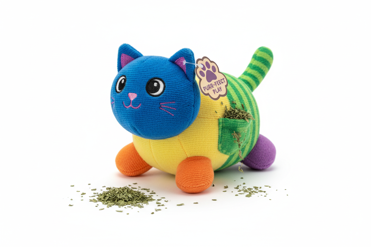 New Plush Cat Toy with Catnip - Durable Pet Supplies need image